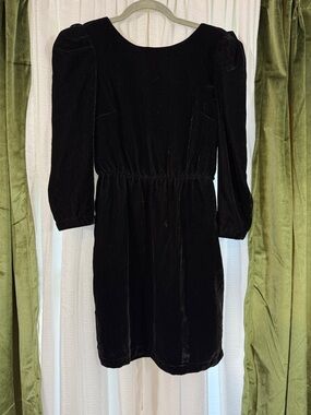 Frank and Oak Classic Black Velvet Dress NWT